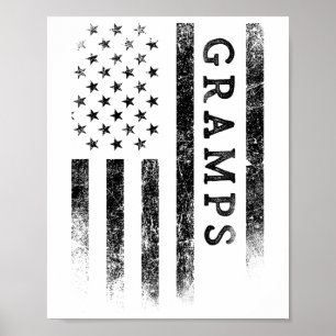 Gramps Patriotic American Usa Flag Father's Day Gr Poster