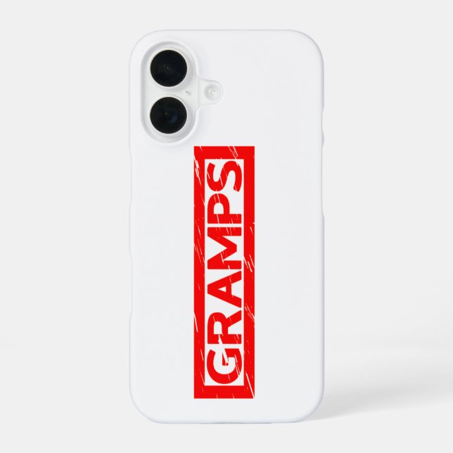 Gramps Stamp iPhone 16 Case (Back)