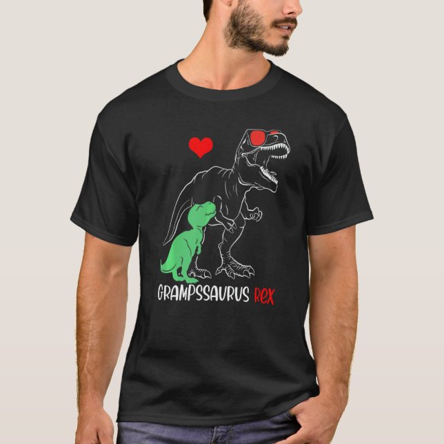 Grampssaurus Daddy Rex Autism Awareness Proud Dad T-Shirt (Front)