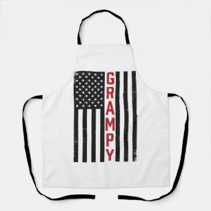 Grampy American Flag Patriotic Vintage Vector Desi Apron