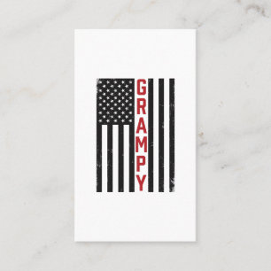 Grampy American Flag Patriotic Vintage Vector Desi Business Card