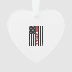 Grampy American Flag Patriotic Vintage Vector Desi Ornament