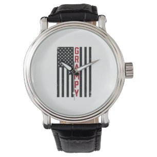 Grampy American Flag Patriotic Vintage Vector Desi Watch