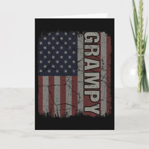 Grampy American Flag Vintage Father's Day 4th Of J Card