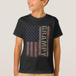 Grampy American Flag Vintage Father's Day 4th Of J T-Shirt
