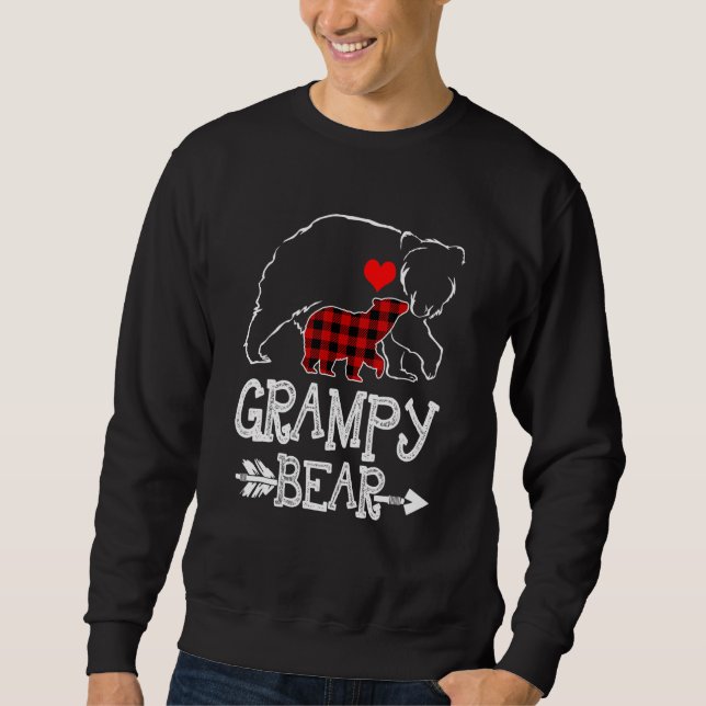 Grampy Bear Buffalo Plaid Christmas Family Pajama Sweatshirt (Front)