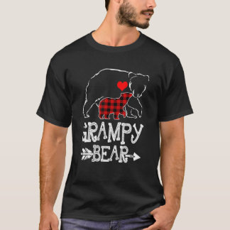 Grampy Bear Buffalo Plaid Christmas Family Pajama T-Shirt