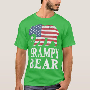 Grampy Bear Patriotic Flag Matching Family 4th Of  T-Shirt