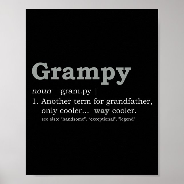 Grampy Design_ Funny Definition  Poster (Front)