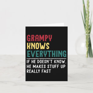 Grampy Know Everything Fathers Day For Funny Grand Card