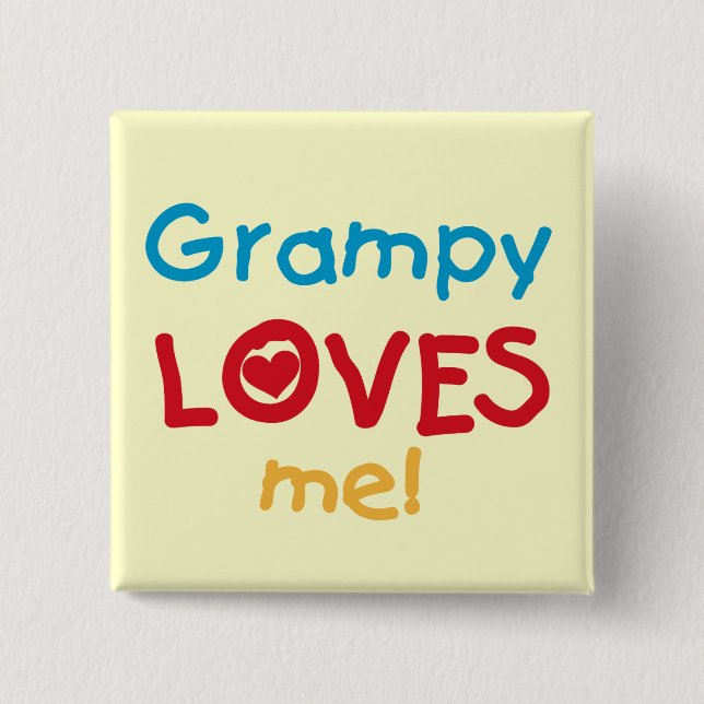 Grampy Loves Me T-shirts and Gifts 15 Cm Square Badge (Front)