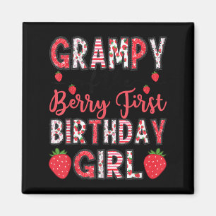 Grampy Of The Berry First Birthday Girl Strawberry Magnet