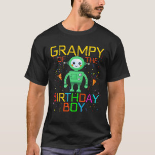 Grampy Of The Birthday Boy Robotics Theme Family R T-Shirt