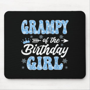 Grampy Of The Birthday Girl Snowflakes Winter Chri Mouse Pad