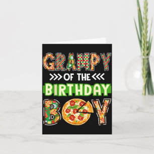 Grampy of the boy birthday boy pizza lover party  card