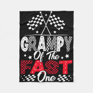 Grampy Of The Fast One First Birthday Racing Car F Fleece Blanket