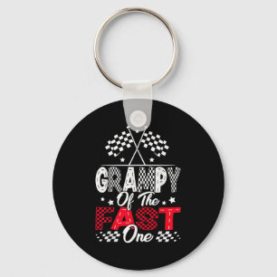 Grampy Of The Fast One First Birthday Racing Car F Key Ring
