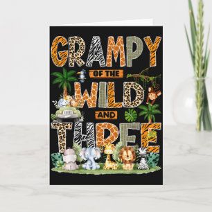 Grampy Of The Wild &amp; Three Zoo 3rd Birthday Sa Card