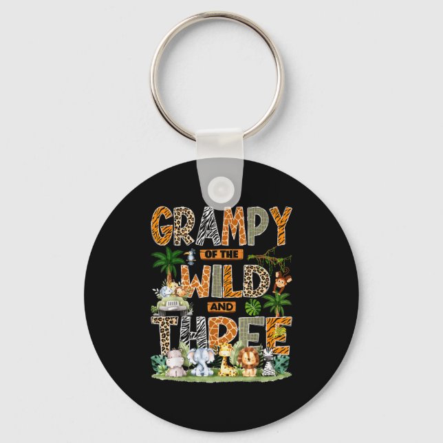 Grampy Of The Wild &amp; Three Zoo 3rd Birthday Sa Key Ring (Front)