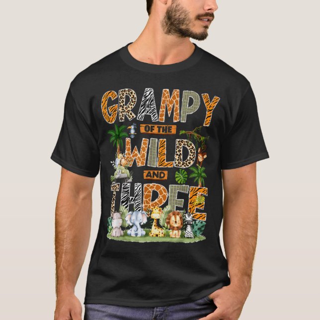 Grampy Of The Wild &amp; Three Zoo 3rd Birthday Sa T-Shirt (Front)
