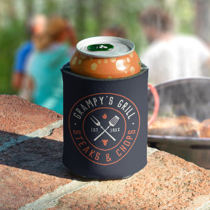 Grampy's Grill Personalised Year Established Can Cooler