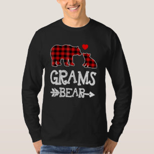 Grams Bear , Red Buffalo Plaid Grandma Bear Pajama T-Shirt