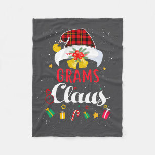 Grams Claus Christmas Grandma Santa Hat Vintage Xm Fleece Blanket