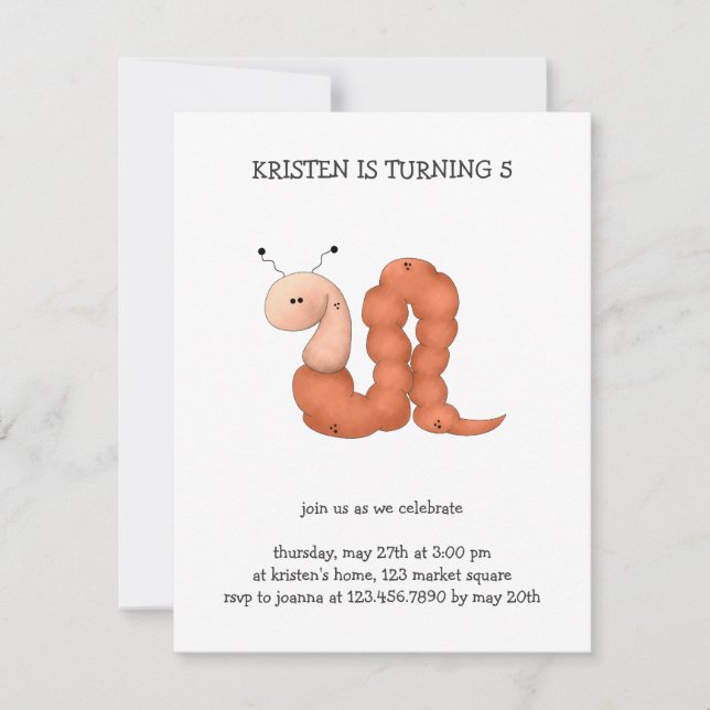 Gram's Garden · Red Worm Invitation (Front)