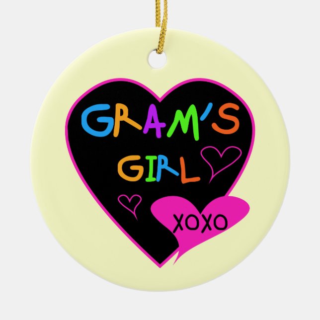 Gram's Girl Custom T-Shirts, Mugs, Buttons, Cases Ceramic Tree Decoration (Front)