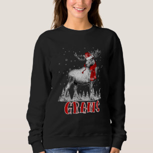 Grams Moose Wear Santa Hat Matching Family Sweatshirt