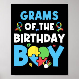 Grams Of The Birthday Boy Autism Awareness Puzzle  Poster
