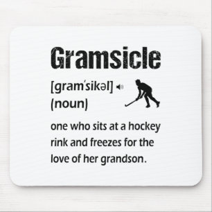 Gramsicle Funny Ice Hockey Grandma Sicle Definitio Mouse Pad