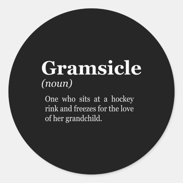 Gramsicle Hockey Grandma Sicle Classic Round Sticker (Front)