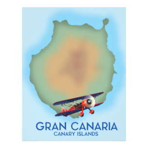 Gran Canaria canary island, travel poster art.