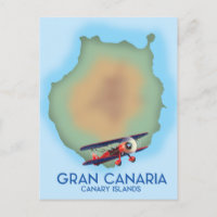 Gran Canaria canary island, travel poster art.