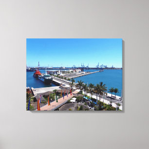Gran Canaria Las Palmas harbour view canvas print