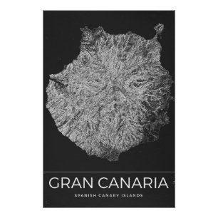 Gran Canaria Vintage Travel Map Poster