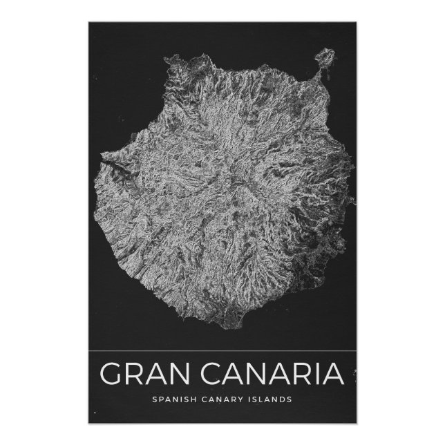 Gran Canaria Vintage Travel Map Poster (Front)
