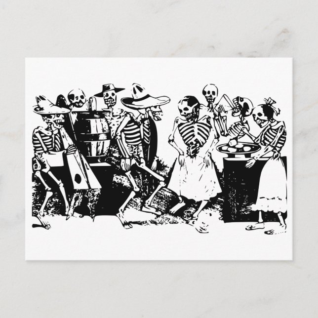 Gran-Fandango Mexican skeletons Postcard (Front)