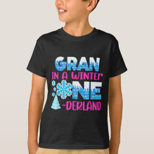 Gran In A Winter Onederland Bday Girl Sweet Snowfl T-Shirt