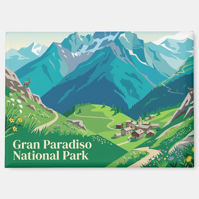Gran Paradiso National Park Italy Magnet (Front)