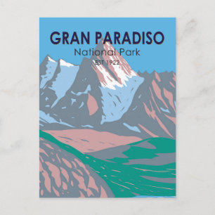 Gran Paradiso National Park Italy Vintage Postcard