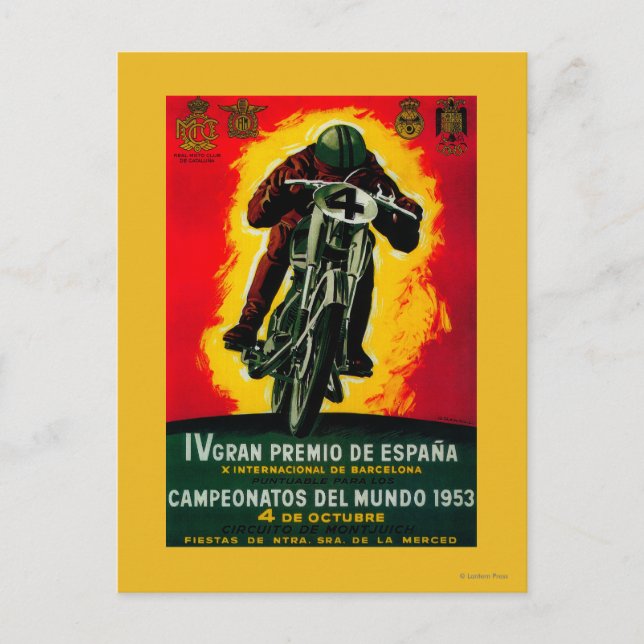 Gran Premio de Espana Vintage PosterEurope Postcard (Front)