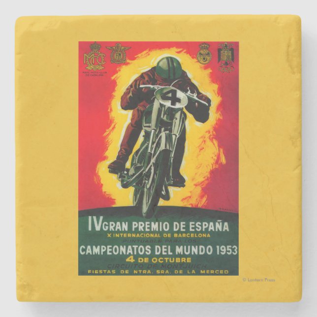 Gran Premio de Espana Vintage PosterEurope Stone Coaster (Front)