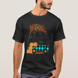 Gran S Little Pumpkins Truck Green Plaid Autumn Ar T-Shirt