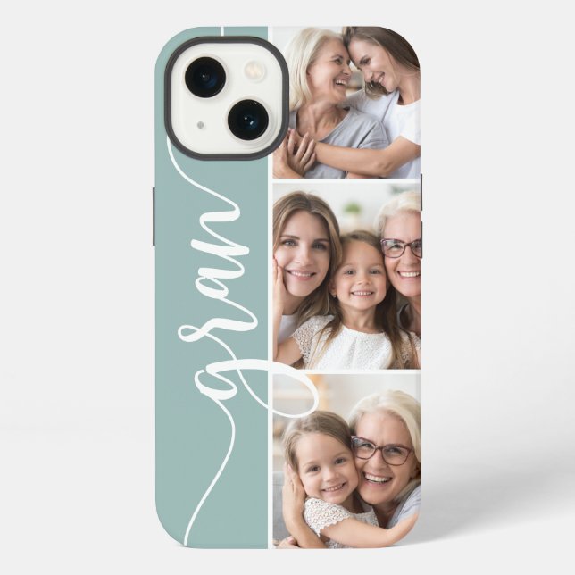 Gran Script Grandma Photo Collage iPhone Case (Back)
