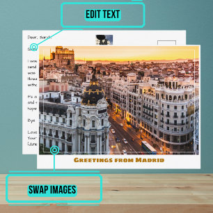 Gran Via Madrid Spain Modern Postcard