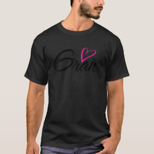 Gran with Pink Heart Fun Aunt Grandma Mum Gift T-Shirt