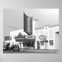 Granada Movie Theatre, 1938. Vintage Photo
