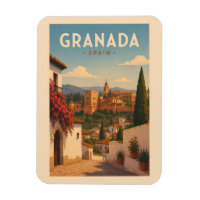Granada Spain Alhambra Illustration Travel Art
